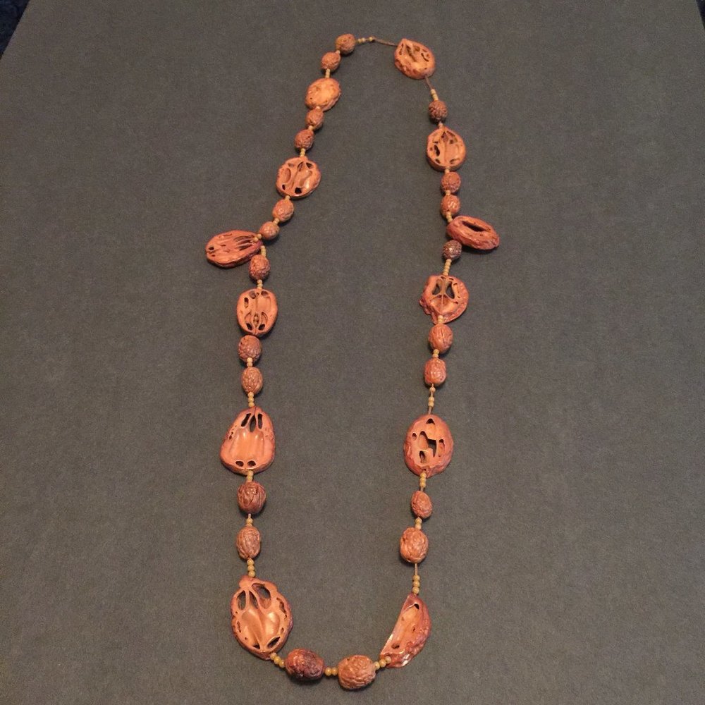 Brown Wood Bead Necklace
